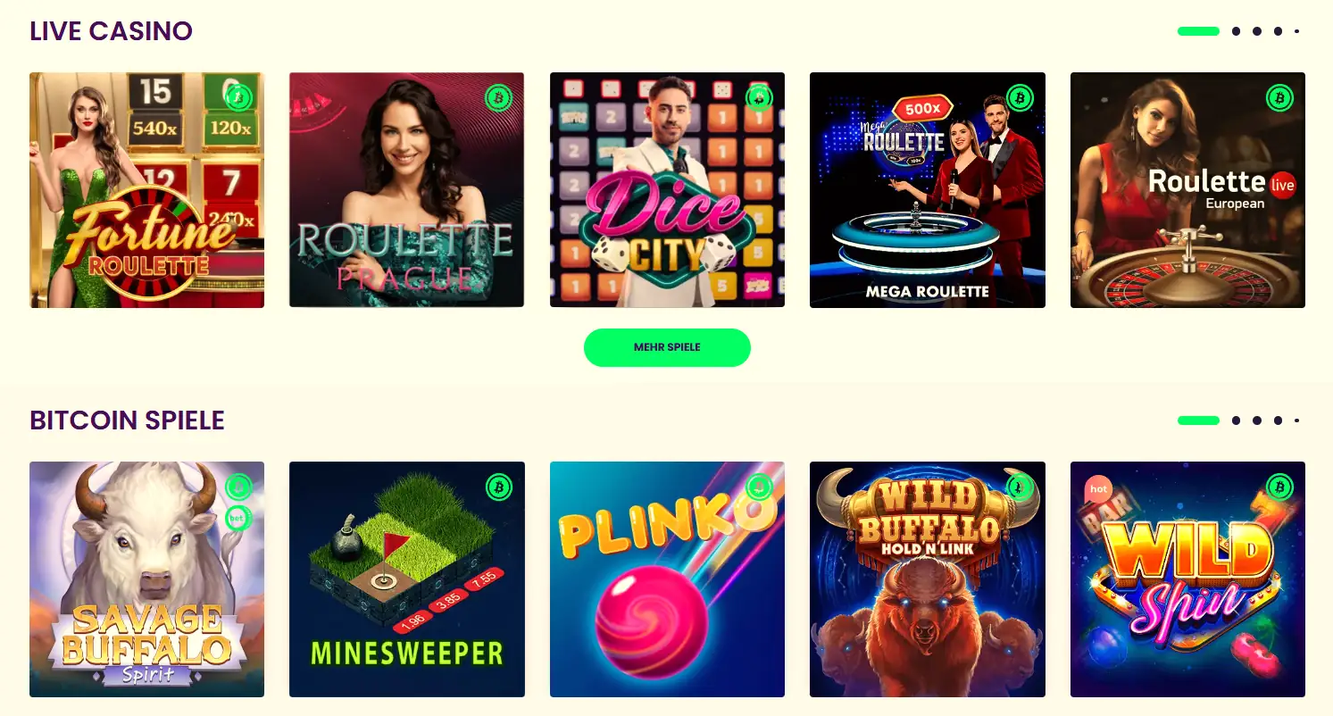 Live-Casino-Spiele bei Casino Rocket