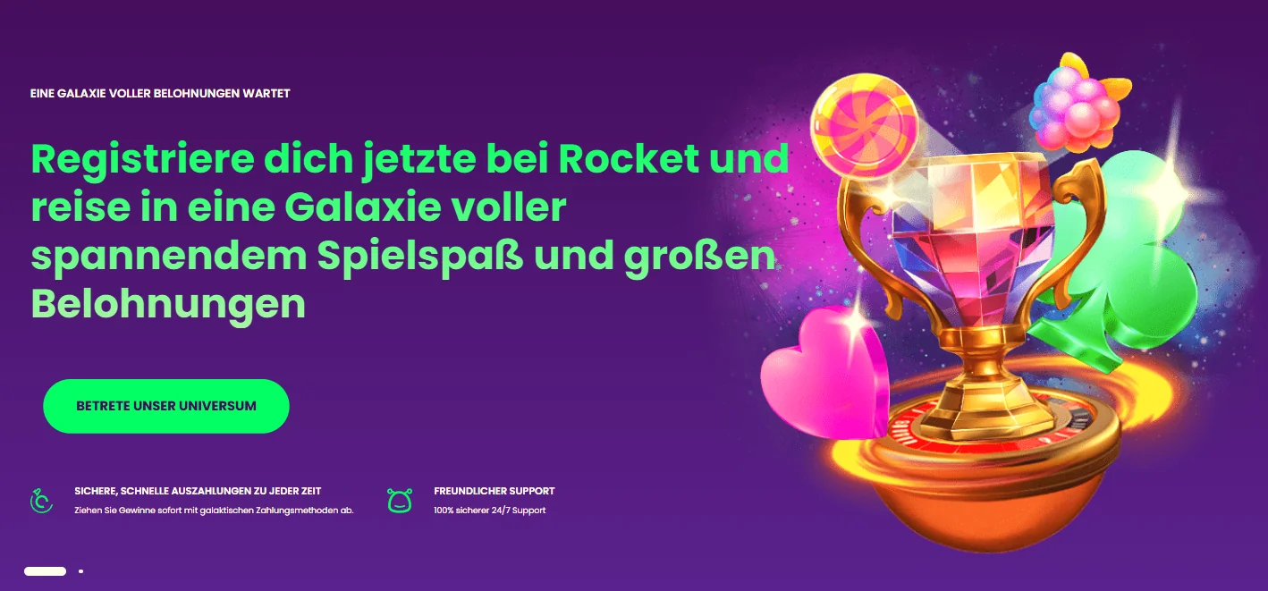 Startseite von Casino Rocket