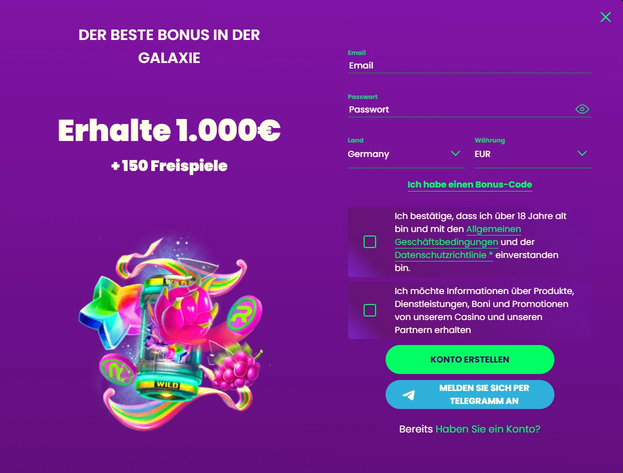 Willkommensbonus für neue Spieler