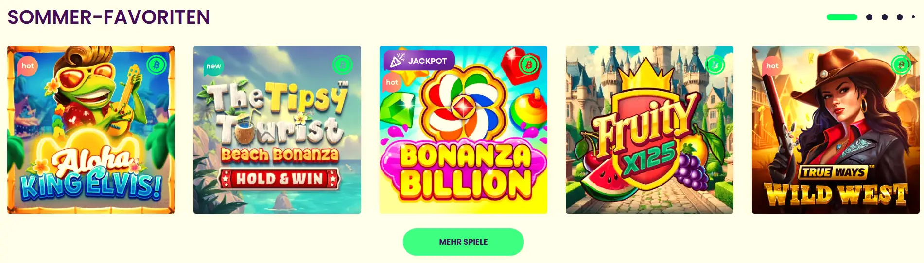 Saisonale Spielauswahl im Sommer